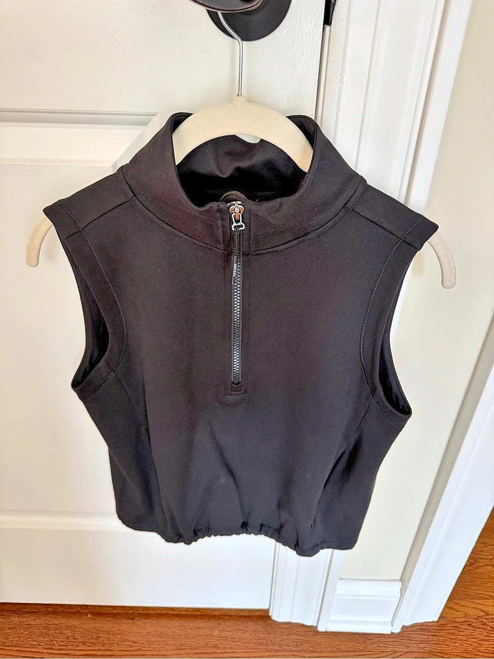 Athleta Crosstrain Zip Tank Black (darker in person) Half-Zip Athletic Tank